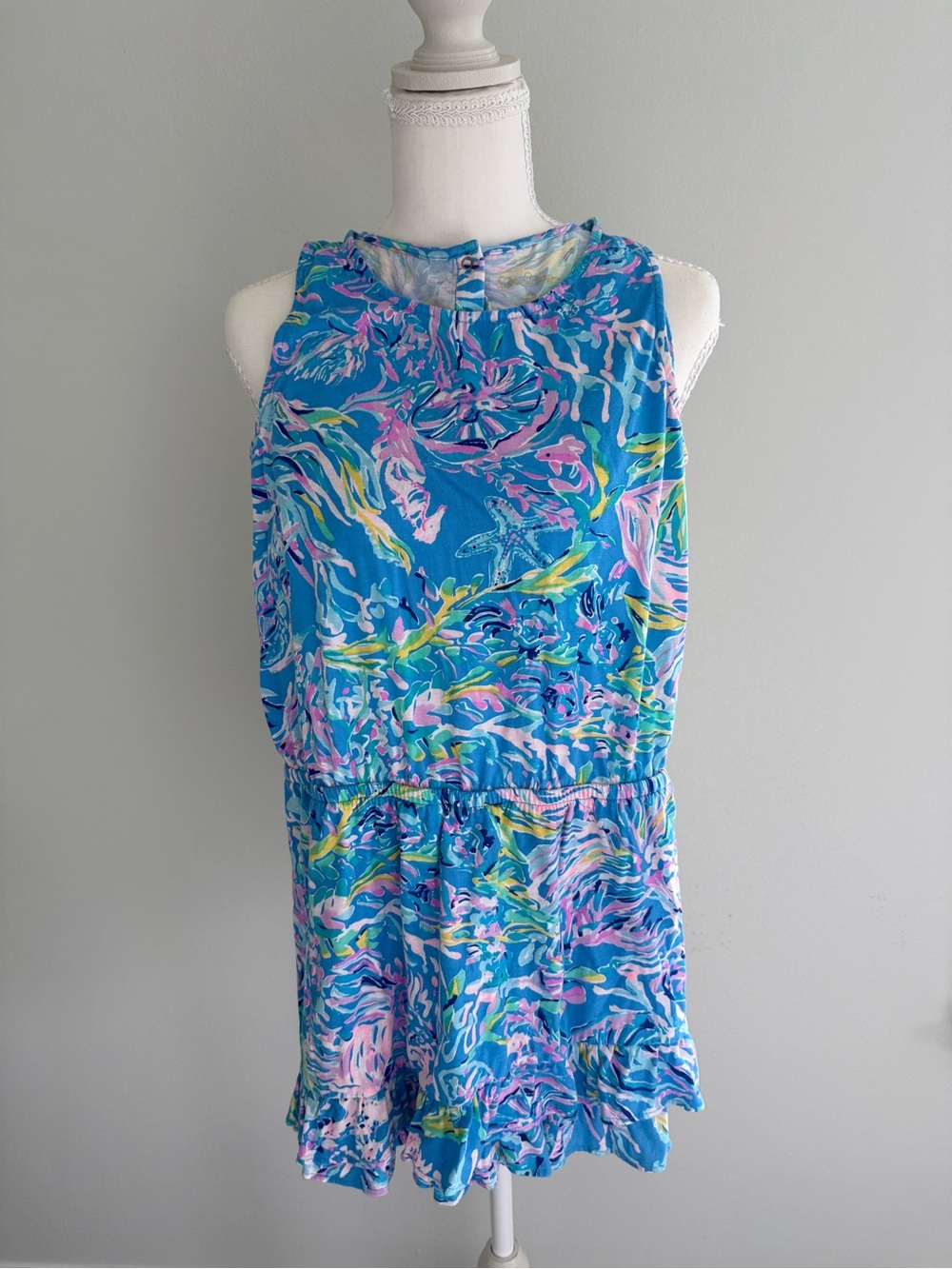 Lilly Pulitzer Kids Venecia Printed Romper, x-large (12-14)
